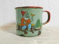 Tasse Émaillée Antique Avec "Nain Avec Motif D'Oiseau" !