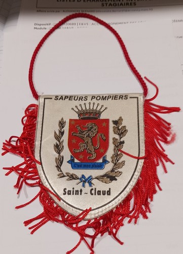 Fanion sapeurs pompiers blason - pompiers,