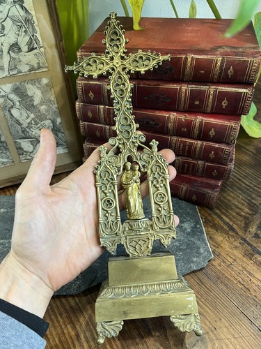 Croix charles bronze - x, doré
