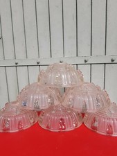 1 Globe Coupelle Verre Pressé Moulé de Lustre ART-DECO " EZAN " ETAT COLLECTION