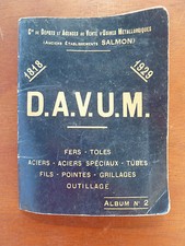 livre ancien D.A.V.U.M. 1818-1929 album n°2 fer, tôles, aciers, tubes, fils,...