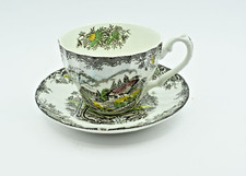 Tasse à thé vintage Myott The Brook marron Staffordshire Angleterre