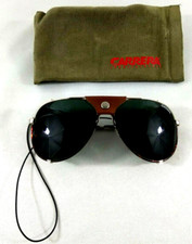 Lunettes de Soleil Vintage Carrera Glacier 5597 40 130 Cuir Italy 80's