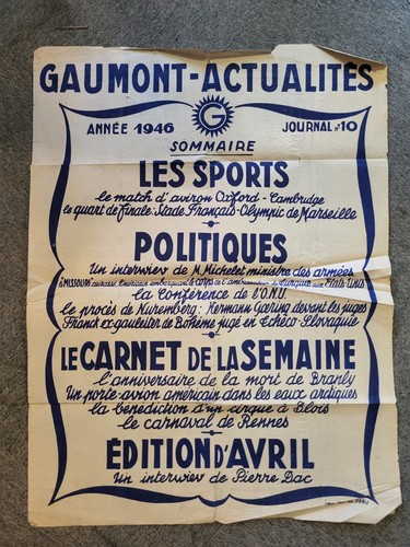 Affiche gaumont actualités - affiche,