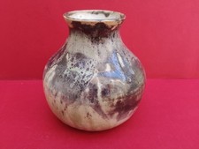 Eugène Lion Grand vase grès emaillé Puisaye école de Carriès haut 20 diamètre 20