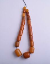 Collier ancien allemand Misky bakélite ambre / perles commerciales - brin amb...