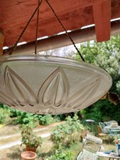 vasque Lustre art déco Verre Pressé Moulé Année 20 / 30