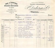 Ancienne Facture P. DELERSE & Cie épicerie Droguerie en gros à VESOUL 1937 -a2