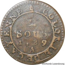 R9846 Faux Epoque French Guiana 2 Sous Louis XVI Colonie Cayenne 1789 A Paris