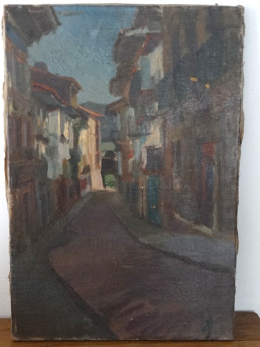 Belle huile sur - sur, rue