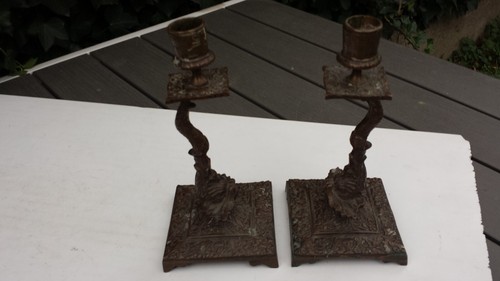 Ancienne paire bougeoirs - de,