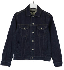 Veste UNIQLO Homme MEDIUM En Jean Bleu Marine À Boutons Avec Col Et Poche Tucker