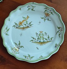 assiette ancienne en faïence Décor Moustiers fait main  