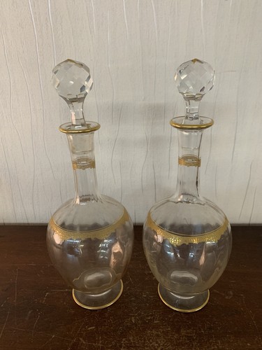 Lot carafes doré cristal - lot, 2