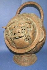 tres grand Brûle encens Chinois en cuivre copper incence burner thai asiatique