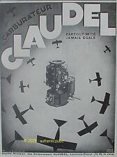PUBLICITE CLAUDEL CARBURATEUR AVION SIGNE RENE RAVO DE 1928 FRENCH AD PUB RARE