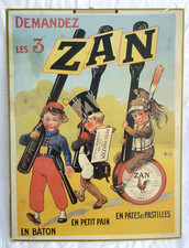 Carton publicitaire Lithographié  " ZAN " Marcellin Auzolle - 1920