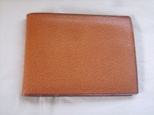 Beau portefeuille en cuir grainé croûte de porc fauve neuf "Engrais Photoguano"