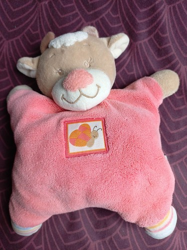 Peluche doudou vache semi - peluche, plat