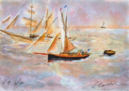 Urbain huchet lithographie - huchet,