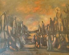 Belle Huile Sur Toile Sylvain Vigny.(1934-1970) Scène Mystique 58×73cm