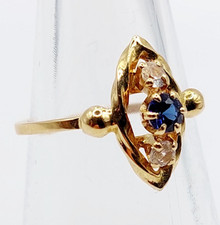Bague marquise vintage or 18k