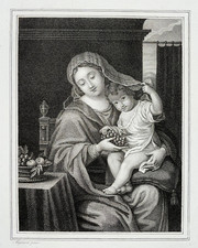 Vierge Grappe Raisin GRAVURE
