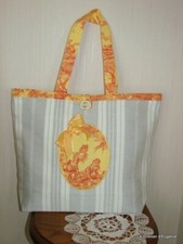 Sac rayures et toile de Jouy