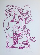 Charles LAPICQUE - "Le village hanté" - Lithographie originale signée - 1973