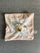 Doudou Plat OURS Rose Blanc