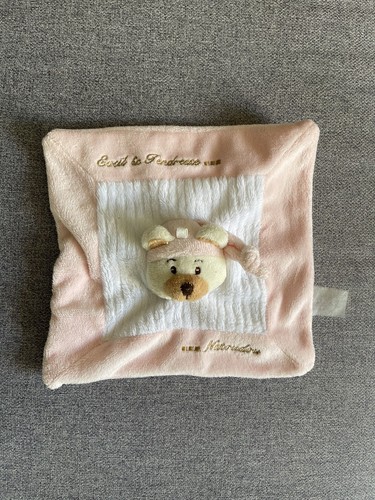 Doudou plat ours rose - plat,