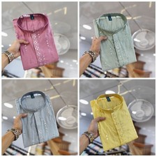 Homme Lourd Romain Soie Kurta Pyjama Ensemble Indien Traditionnel Mariage Soirée