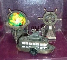 3 Taille Crayons anciens Bateau à roues, Barre Et Globe Terrestre 