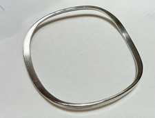 Beau lourd BRACELET Femme Jonc 'Vagues' en Argent massif 925 Poids 13,7 gr !