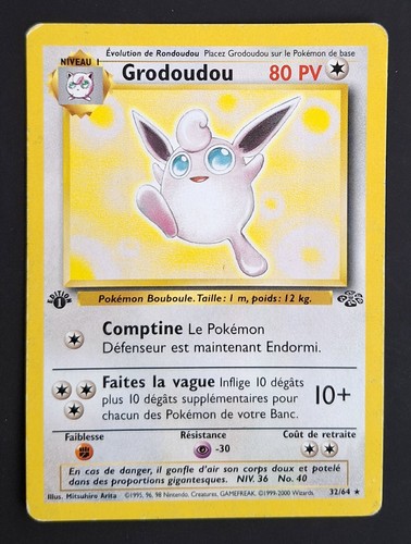 Carte pokémon grodoudou 64 - carte, 32/64