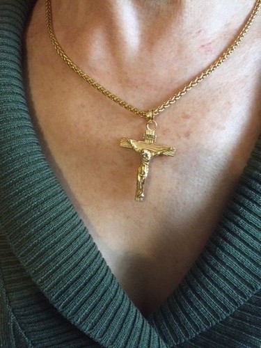 New crucifix gold - new, plated