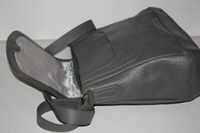 LAMARTHE Grand Sac Besace Cuir Gris Bandoulière Rabat Aimanté TTBE