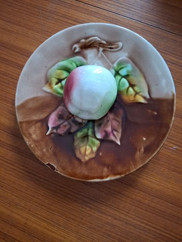 Assiette barbotine pomme - 1,