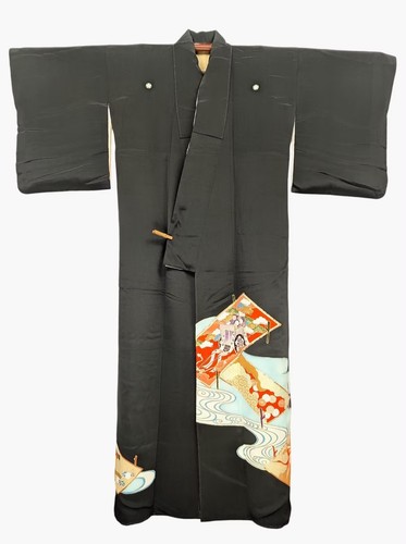 K816a kimono tomesode noir - k816a,