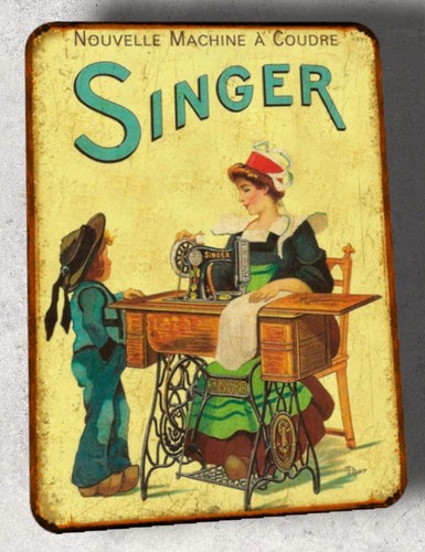 Plaque métal vintage singer - métal,