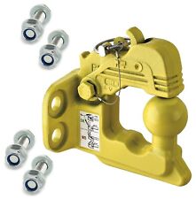 Crochet Boule attelage remorque 3500Kg Mixte 4 Trous Jaune, livré avec visserie