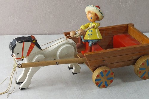 Ancien jouet cheval - cheval, et