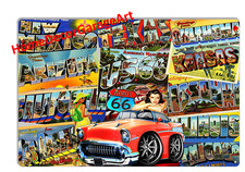 Route 66 States Collage Metal