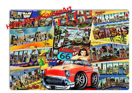 Route states collage - route, metal