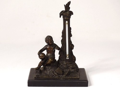 Thermomètre bronze marbre