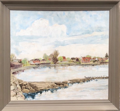 Peintre inconnu village sur - -,