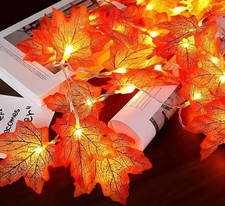 Guirlande lumineuse LED Feuilles d’Érable 3 m 20 LED Déco Maison Extérieur