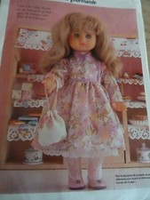 T13 PATRON POUPEE EMILIE MODES & TRAVAUX ROBE ELEGANTE MARS1987