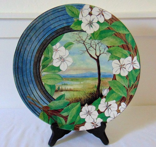 Superbe grand plat rond - plat,