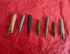 Petit lot de 7 plumes anciennes, Blanzy Poure & Cie, J.B Mallat, B & F, neuves .